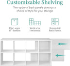 Best Choice Products 8-Cube Storage Organizer, 13.5in Shelf Opening, Bookcase, Display Shelf, Customizable w/ 2 Removable Back Panels – White