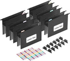 ThinkTex Extra Capacity Plastic Hanging File Folders, 6 Pack Reinforced Expanding Hang Folder Letter Size,Accordion Pocket,Heavy Duty 3.15 Inch Expansion,Hanging Folder Organizer for Office Home