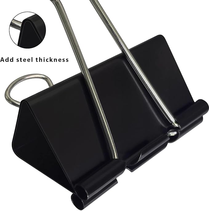 Binder Clips Assorted Sizes Paper Clamps, XLarge, Large, Medium, Small, Mini, 100Count Black Paper Clips Office File Supplies, Meet a Variety of use Scenarios