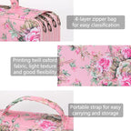 Vomgomfom Large Capacity Pencil Case - Zipper Closure Twill Fabric Case for 300 Colored Pencils or 200 Gel Pens, Artist Organizer (Pink Rose)