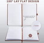 Heture Hardcover Notebooks, A5 Lined Journals Notebook for Writing 160 Pages, 8.2 x 5.5 inch, Classic Ruled Notebooks for College/Work/Travel(Brown 1 Pack)