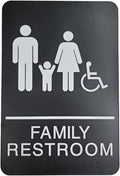 USA Made - Men's and Women's Restroom Signs ADA-Compliant Bathroom Door Signs for Offices, Businesses, and Restaurants, Black, Blue, Grey and Taupe/Tan Colors (Black Family)