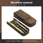 MIVLXLX Leather Triple Pen Case Pencil Pouch Holder for Three Fountain Ballpoint Rollerball Pens and Pencils Gift Choice for Man/Woman/Office (gray)
