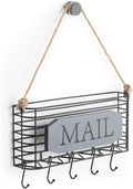 SRIWATANA Mail Holder Wall Mount, Mail Organizer Key Holder for Wall, Small Size, Weathered Grey