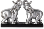 MXARLTR Elephant Book Ends Decorative, Bookends for Shelves, Book Ends for Heavy Books with Anti-Slip Pad for Book Lovers Heavy Book Holder for Home Office Decor (Silver)