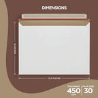 30 Pack 10x13.5 inches Rigid Mailers – Self-Seal White Photo Mailers – Heavy-Duty Mailing Supplies for Documents, Photos, Magazines, and Literature
