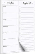 321Done Magnetic Meal Planning Pad, 5.5x8.5, Meal Plan Grocery List Combo, Made in USA, Weekly Menu Plan with Tear-Off Shopping List, Magnet to Stick to Fridge, 50 Perforated Pages, Sunday Start