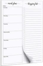 321Done Magnetic Meal Planning Pad, 5.5x8.5, Meal Plan Grocery List Combo, Made in USA, Weekly Menu Plan with Tear-Off Shopping List, Magnet to Stick to Fridge, 50 Perforated Pages, Sunday Start