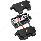 DIQIMIAQ Medium Outdoor Electrical Box(inner 10.3*4.8*3.1inch) With Waterproof shield, Waterproof Extension Cord Cover w/6 Cable , Weatherproof Connection Box Protect for Plug,Connector (Black, 2PCS)