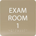 ADA CENTRAL SIGNS - 6" X6" Exam Room 1 Sign - ADA Compliant Tactile Graphics Grade 2 Braille Text Acrylic Wall Signs - Educational Institution Directional Assistance Test Center Door Sign for Schools