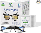 VisClear Lens Wipes for Eyeglasses, 200 Counts, Extra Moist Individually Wrapped Eyeglass Cleaner Wipes, Safe from Scratches and Streak, Glass Wipes for Eyeglasses, Camera Lens & Electronic Screens