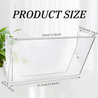 Tenceur 12 Pcs Plastic Single Pocket Wall Mount File Holder with Double Sided Adhesive Tape and Screws Wall File Hanging Folder Letter Paper Mail Organizer for Office Home Classroom (Clear)