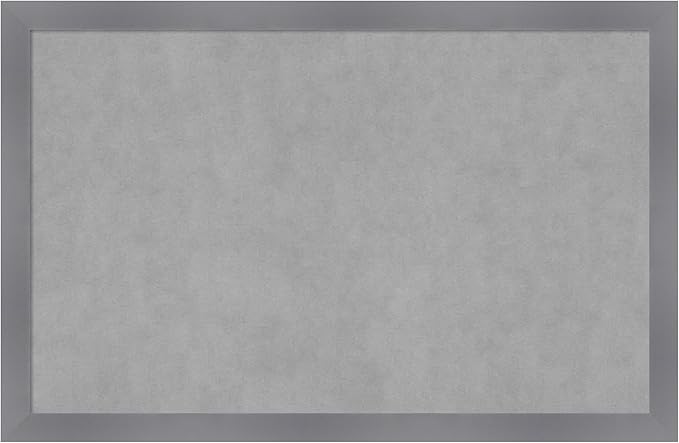Amanti Art Grey Framed Magnetic Board 22x34 Large Vision Board for use with Magnets, 100% Metal Sheet to Display Items as Office Decor or for Home Organization in mudroom, Kitchen or Kids Room