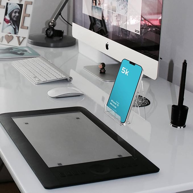 Boloyo Acrylic Book Stand with Ledge,10PC 4 Inch Clear Acrylic Display Easel Transparent Display Stand Holder Tablet Holder for Displaying Books,Magazine,Plate,Pictures,Artworks, CDs