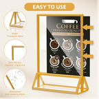 PPH-Sisy Acrylic Sign Holder 5x7 Gold Picture Frame Clear Acrylic Frames Display Stand Double Sided Table Menu Holders for Wedding Table Numbers Restaurant Photos (8 pcs)