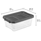 Sterilite 12-Pack Modular Stacker Box, Durable Clear Plastic Storage Bins with Latching Lids, 16 Quart - Stackable Organizing Container Boxes for Closet, Bathroom, and Office