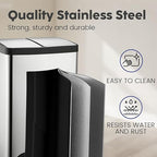 JM ·YIPENG Kitchen Trash Can, 2 x 8 Gallon (2 x 30 L) Recycling Bin with Lid, Double Trash Can, Soft-Close Foot Pedal, 2 Compartments Garbage Cans for Kitchen, Dual Trash Cans, Silver