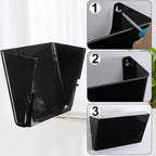 Tenceur 12 Pcs Plastic Single Pocket Wall Mount File Holder with Double Sided Adhesive Tape and Screws Wall File Hanging Folder Letter Paper Mail Organizer for Office Home Classroom(Black)
