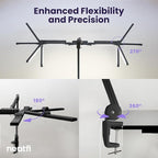Neatfi (New Model) 3,000 Lumens LED Desk Lamp, Dimmable, 360 SMD LEDs, 30W, CRI 95, Adjustable Light Modes, Task Lamps for Home Office, Study Lamp, Desk Light Bar (CCT with Clamp, Black, 44 Inches)