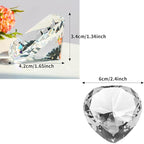 SWTHONY 60mm Crystal Diamond Paperweight Heart Shaped Glass Gems Big Fake Diamonds for Women Desk Nail Background for Pictures Wedding Centerpiece Clear