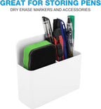 MoKo Magnetic Dry Erase Marker Holder, Magnetic Pen Holder for Whiteboard, Refrigerator, Storage Pencil Organizer Locker Accessories for School, Office, Home - White