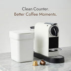 carrotez Mini Trash Can, Countertop Trash Can with Lid, 2 Liter/ 0.5 Gallon, Waste Basket, Garbage Container for Coffee Bar, Bathroom, Kitchen, Office, Desk, Bedroom - White