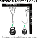 MIKEDE Magnetic Hooks, 40LBS Strong Neodymium Magnetic Hooks Heavy Duty, Swivel Swing Magnets with Hooks for Cruise, Hanging, Magnetic Refrigerator Hooks for Grill, Locker - 28 Pack