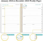 2026 Planner - Planner 2026 from January 2026 - December 2026, Weekly & Monthly Planners Spiral Bound with 12 Monthly Tabs, Inner Pocket, 6.4" x 8.5", Green