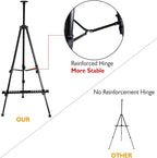 T-SIGN 72 Inches Tall Folding Easel Stand for Display, Aluminum Metal Tripod Art Easel Adjustable Height from 22-72 - Instant Poster Easels for Painting Canvas - Floor Standing Easel (Pack of 2)