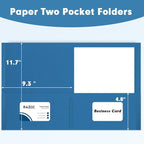 Two Pocket Folders, RAZCC 50 Pack 2 Pocket Folders Fit Letter Size Paper, Paper Folders with Pockets for School Office Business Home (Navy Blue)