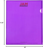 JAM PAPER Plastic Sleeves - Letter Size - 9 x 11 1/2 - Assorted Color Project Pockets - 12 Page Protectors/Pack