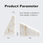 Karibiber Marble Bookends for Heavy Books, Calacatta Decorative Book Ends for Shelves, Unique and Heavy Bookends for Hardback Book & Cookbooks, Stone Book Stopper, Modern Book Holder,Set of 2