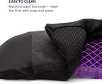 Purple Back Cushion | Pressure Reducing Grid Designed for Ultimate Comfort | Designed for Chairs, Gaming, and Travel | Made in The USA