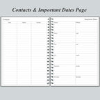Daily Planner Undated - B5 To Do List Notebook Hourly Schedules, Spiral Appointment Planner for Women and Men, PVC Hardcover, Inner Pocket, Elastic Closure, 7" x 10", Grey
