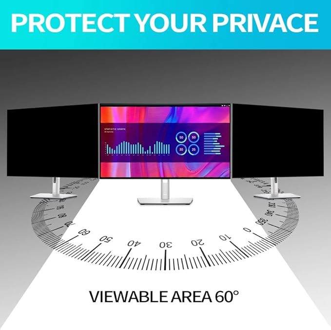 Mao Yeye 24 Inch Privacy Screen for 16:9 Widescreen Monitor, Eye Protection Anti Glare Blue Light Computer Monitor Privacy Filter