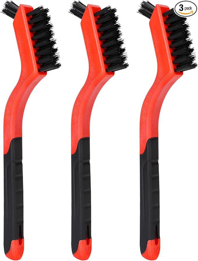 Karosom 3pcs Nylon Brushes for Cleaning, Small Cleaning Brushes for Tight Spaces, Car Detailing Brush Set for Cleaning Dust in Holes