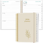 2026 Planner - Planner 2026 from January 2026 to December 2026, Weekly & Monthly Planners Spiral Bound with 12 Monthly Tabs, Inner Pocket, 6.4" x 8.5", Beige