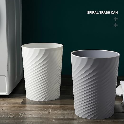HOLTPHILI Bathroom Trash Can 1.8 Gallon Small Waste Basket Garbage Can for Bedroom Office Kitchen, 2 Pcak Black