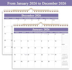 2026 Calendar - Calendar 2026 from January 2026 - December 2026, Wall Calendar 2026 with Thick Paper, 11.5" x 14.5", Purple