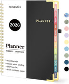 2026 Planner, Forvencer Calendar Planner Weekly and Monthly, Jan 2026-Dec 2026, 6" X 8", Hardcover Agenda Book, Daily Journal Organizer with Inner Pocket, Notebook for Office School, A5, Black