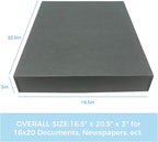 Lineco Museum Archival Storage Box, 16.75x20.75x3 in. Drop Front Design. Acid-Free with Metal Edge. Organize Photos, Pictures, Prints, Documents, Crafts, DIY. Gray, 2 Pack