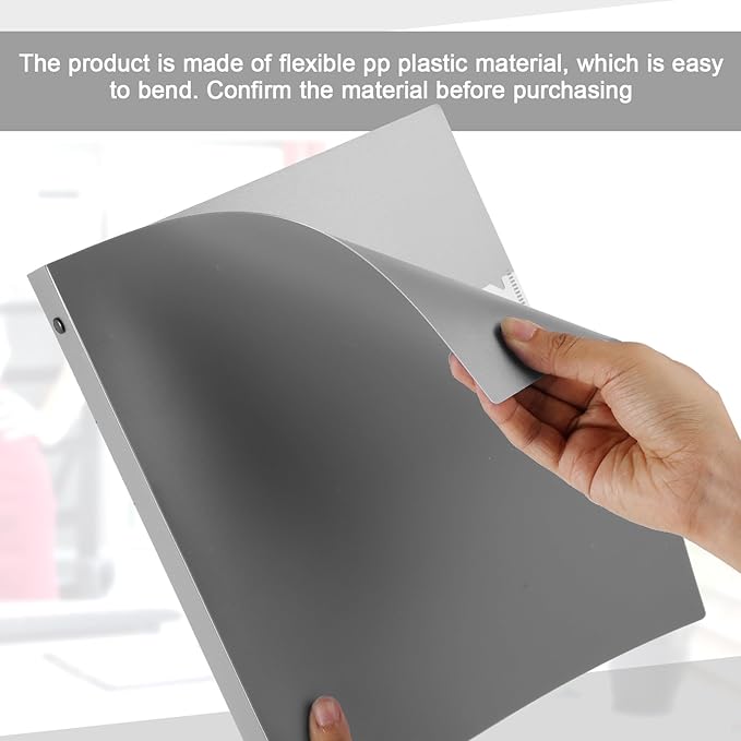 Henoyso 48 Pcs 3 Ring Binder 0.5 Inch Round Fits Letter Size 8.5'' x 11'' Paper Plastic Flexible Binder Bulk Holds 140 Sheets with 1 Pockets Versatile Organizer for Home Office School (Gray)
