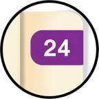 2024 MINI Year Labels, Doctor Stuff 2024 Chart Stickers, Purple Color Coded, Ames Small Style, USA Made Year Stickers for End Tab File Folders, 500/Roll, 1 Roll, 1/2" x 1-1/2"