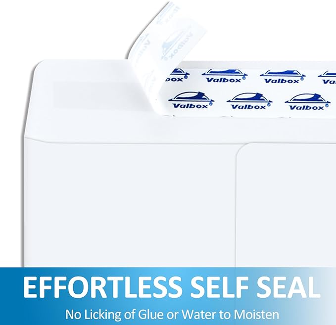 ValBox 6x9 Self Seal Security Catalog Envelopes 250 Count Small White Envelopes for Mailing, Storage and Organizing