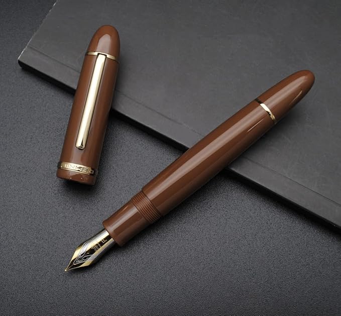 JINHAO X159 Fountain Pen (F Nib 0.5mm, Coffee with Gold Clip)