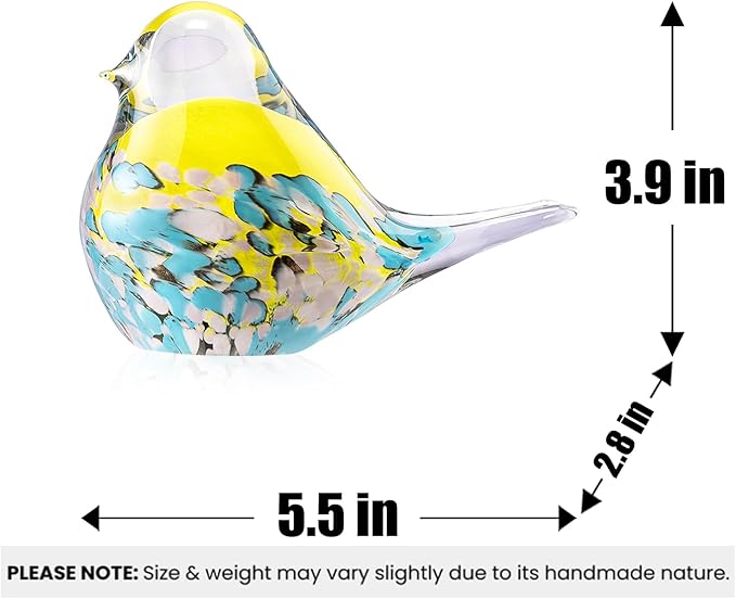 ORRFIDDY Glass Bird Figurines Art Collectible Ornaments Statue Figurines Paperweight Modern Handmade Sculpture Home Decor
