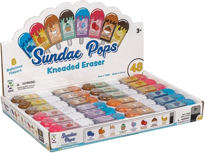 Raymond Geddes Sunday Pops Kneadable Erasers (Pack of 48)