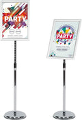 VAIIGO Pedestal Poster Stand, Adjustable Aluminum 11 x 17 Floor Standing Holder for Vertical and Horizontal View Sign Display, Silver