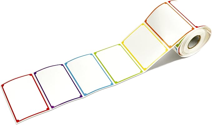 300pcs 6 Colors Plain Name tag Labels with Perforated Line for School Office Home (3.5"x2.2" Each) …