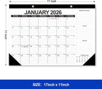 COMIX 12 Month Desk Calendar 2026 (Jan 2026–Dec 2026) – 17" x 12" Wall Calendar with to-Do List & Notes,2026 Calendar Monthly Planner for Home, School, or Office Organization